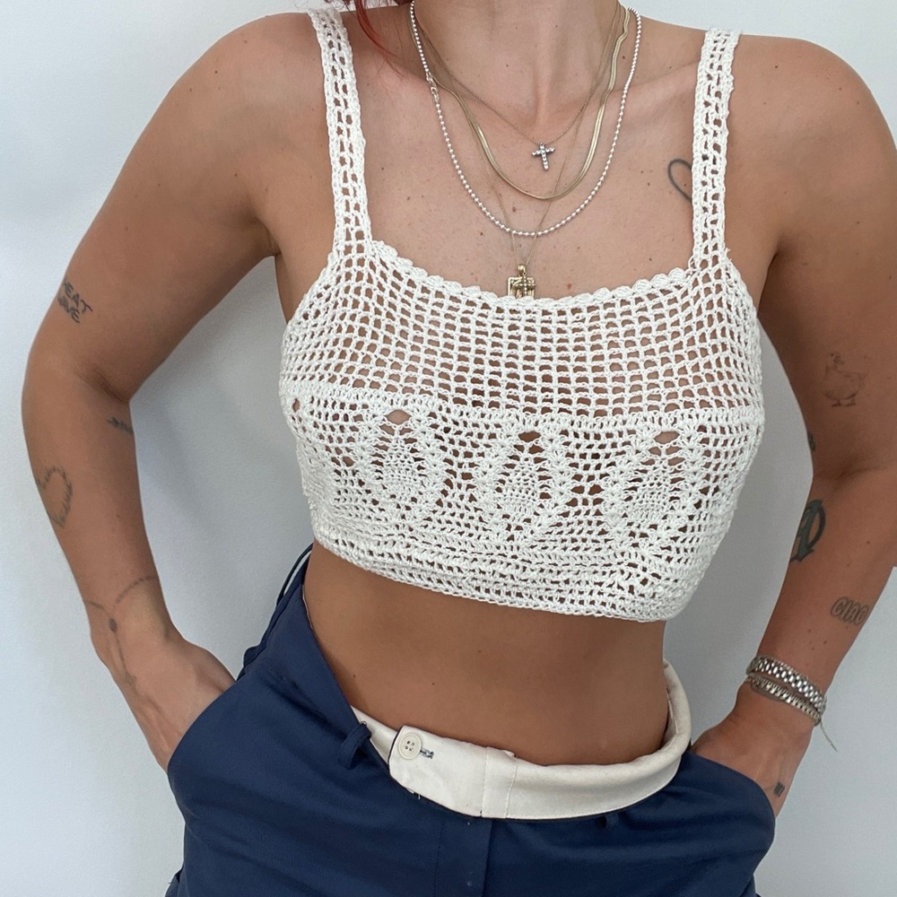 topshop crochet crop top